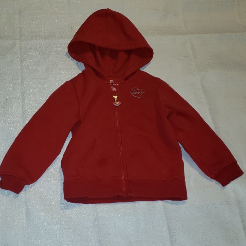 Okie dokie red zip up sz 24 months